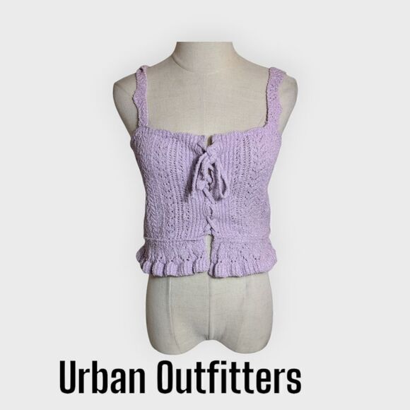 Urban Outfitters Purple Knit Corset Peplum Top Vest NWT - Picture 1 of 8